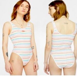 NWT Nike Retro Femme Thin Stripe Rainbow Bodysuit Size 3X